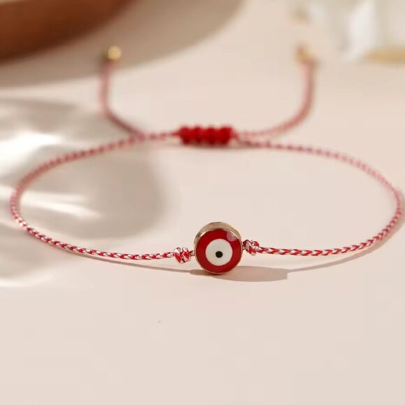 Evil Eye Red String Bracelet for Good Luck and Protection Adjustable - Picture 1 of 1